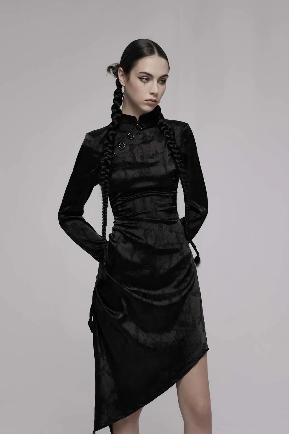 Punk Rave - Pointed Hem Cheongsam Collar Dress OPQ-1205LQF | Dark Ages